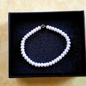 Very Fine Button Pearl bracelet. Fresh Water with 14K clasp